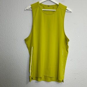 Lululemon Men’s Fast & Free Sleeveless Tank Large Yellow Lime Athleisure Active